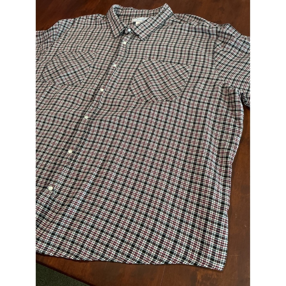 Haband Casual Joe 4X Plaid Button Shirt Red Black White Long Sleeve